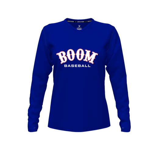 [FTLVCFRY-FYXS-LOGO1] Decker Comfort T-Shirt (Female Youth XS, Royal, V Neck, Logo 1, Long Sleeve)