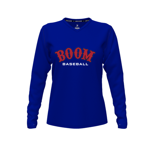 [FTLVCFRY-FYXS-LOGO3] Decker Comfort T-Shirt (Female Youth XS, Royal, V Neck, Logo 3, Long Sleeve)
