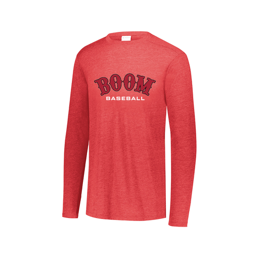 [FTLCUBRD-AXS-LOGO3] Decker Men's Tri-Blend T-Shirt - Long Sleeve (Adult XS, Red, Logo 3)