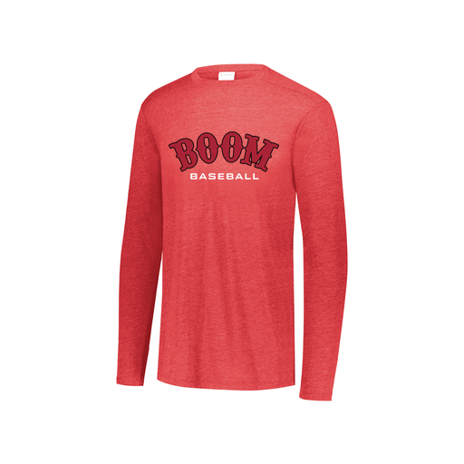 [FTLCUBRD-YS-LOGO3] Decker Youth Tri-Blend T-Shirt - Long Sleeve (Youth S, Red, Logo 3)