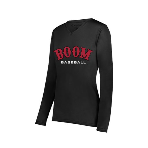 [222824.080.S-LOGO3] Ladies LS Smooth Sport Shirt (Female Adult S, Black, Logo 3)